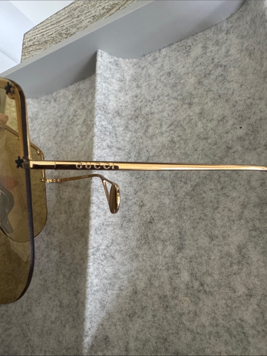 70mm Gucci Shield Sunglasses with Amber Gradient Lenses main image 5